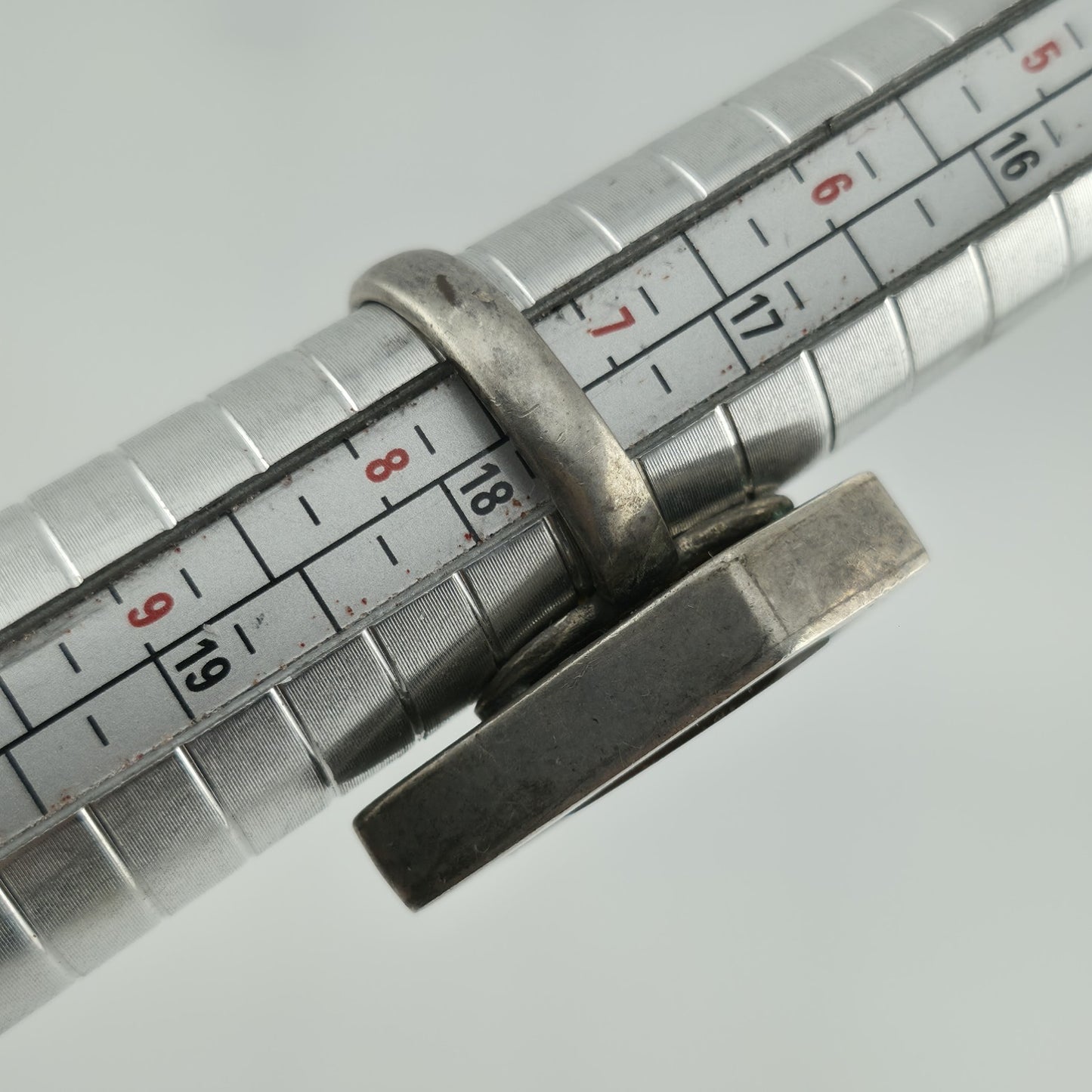 Amber 925 Sterling Silver Ring 7.5 MCM Chunky Teardrop Coffin Vintage Rare