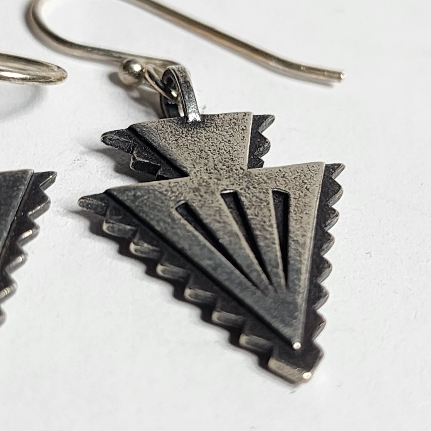 925 Sterling Silver Earrings Arrow Heads Tested Native American Jewelry
