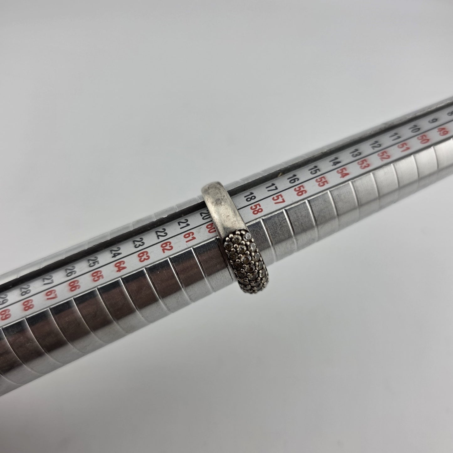 925 Sterling Silver Ring white Stone Vintage Band  Size 9