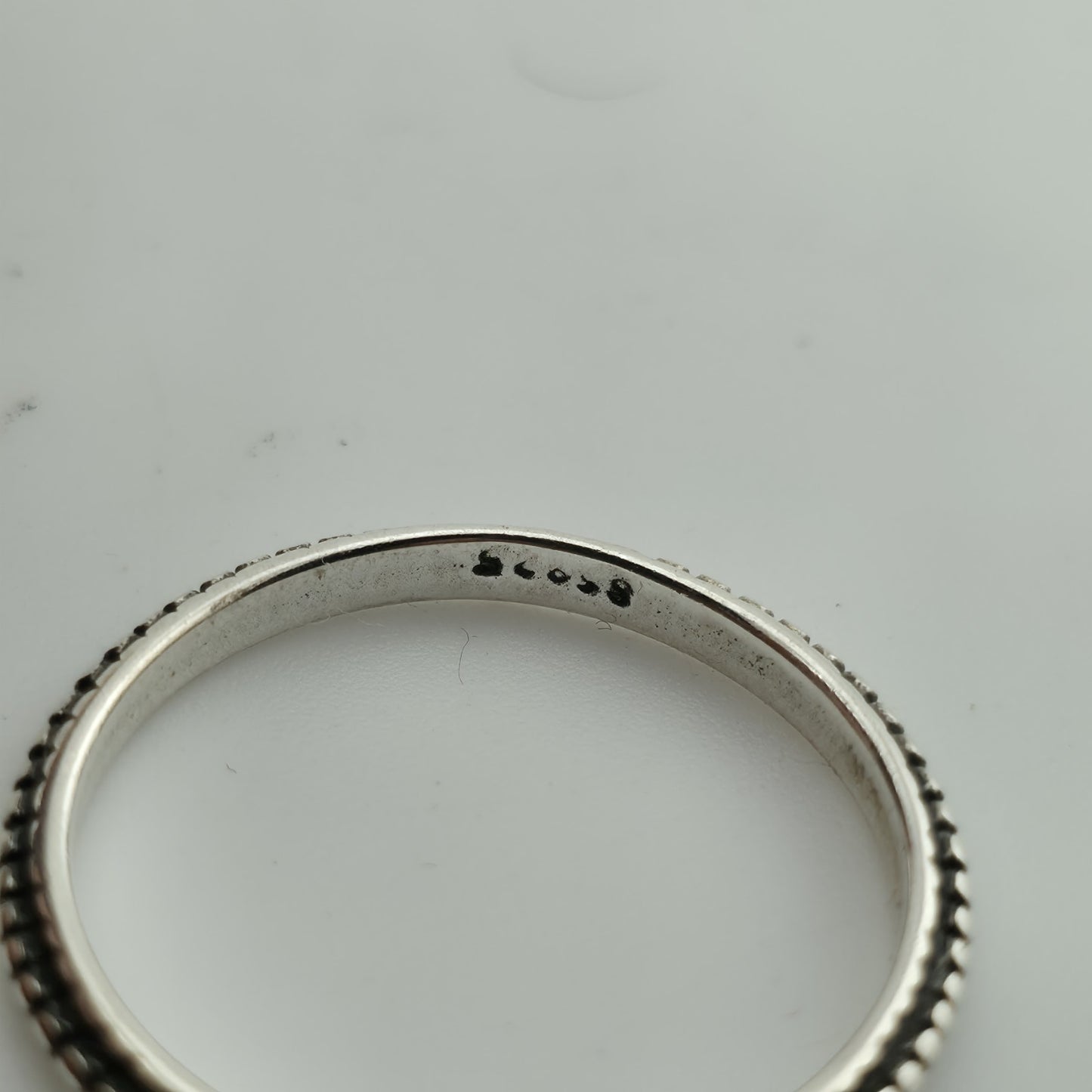 sterling Silver Ring 925 Art Deco Carved Dainty Stackable Minimalist 7.76