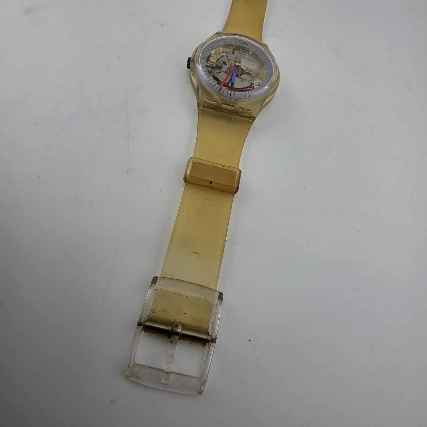 Swatch GK100 Jelly Fish Transparent Gent 34mm 1985 Vintage AG1985 Swiss Watch