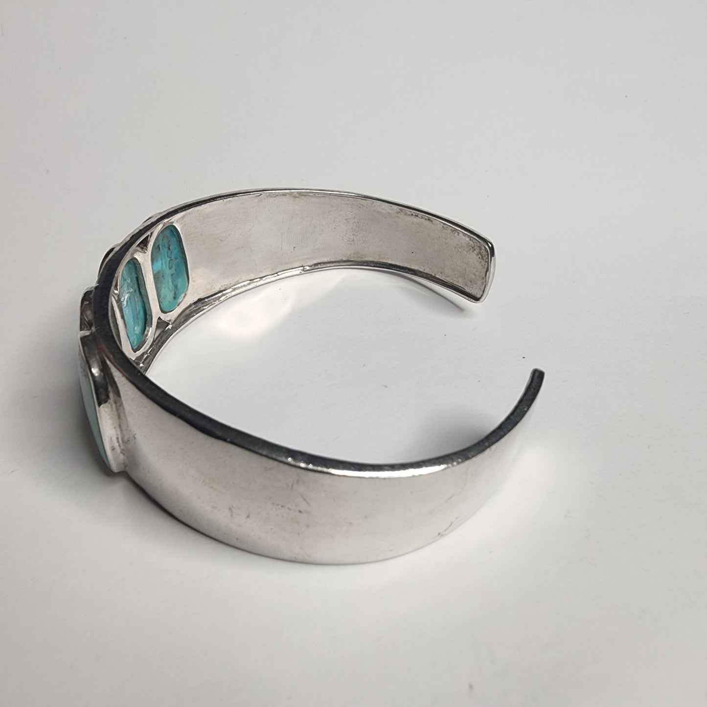 925 Sterling Silver Cuff Bracelet Turquoise Stones Mexico Southwestern style