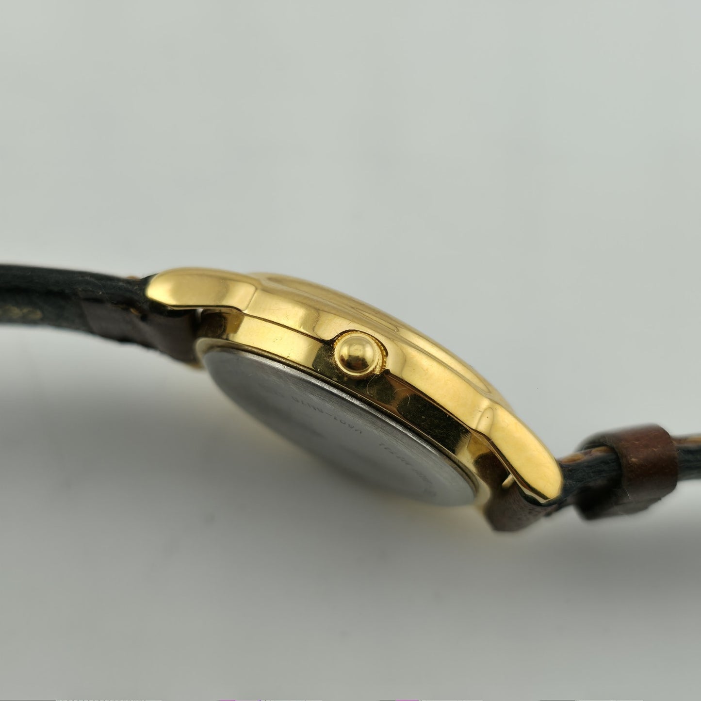 Disney Watch Lorus Mickey Mouse Ladies Leather Bands Gold Tone Working Vintage