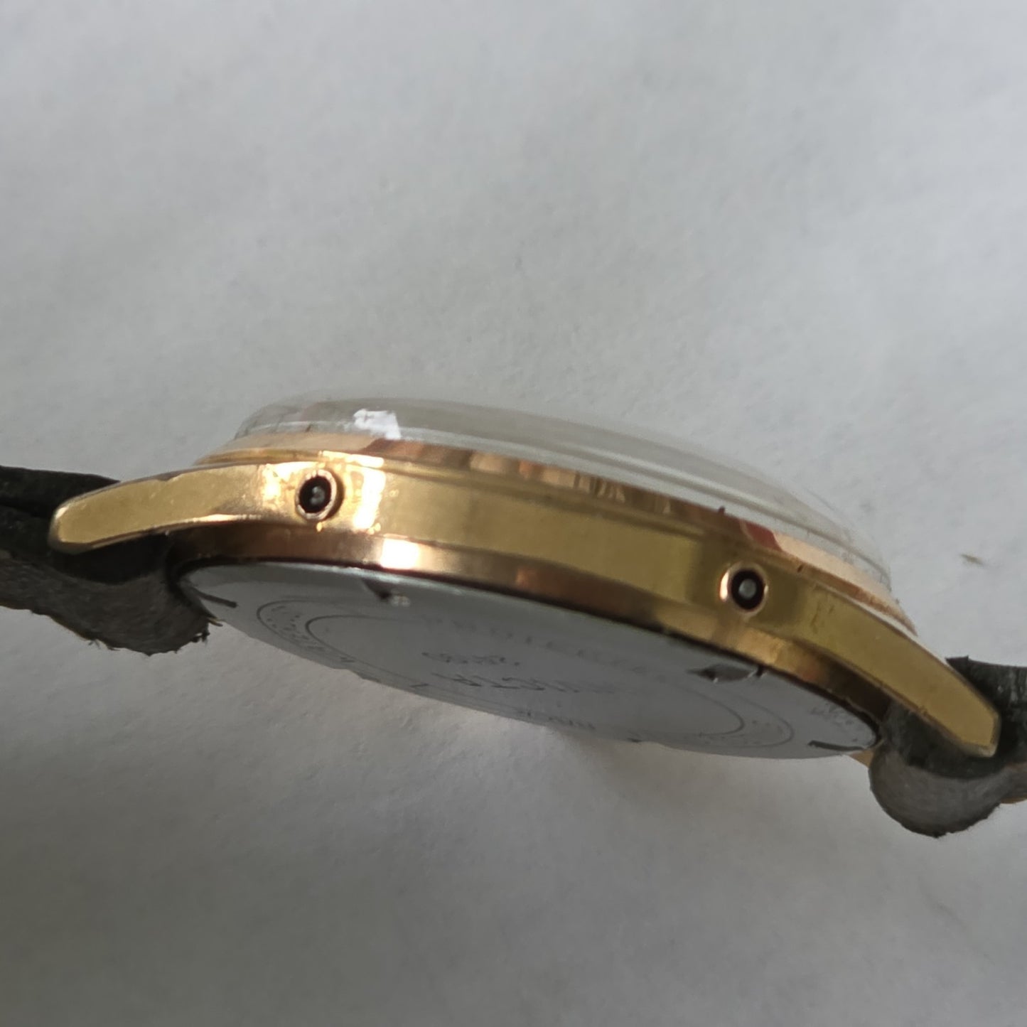 Invicta Triple Calendar Watch 1950s Vintage Champagne Dial Rare Manual Wind Work