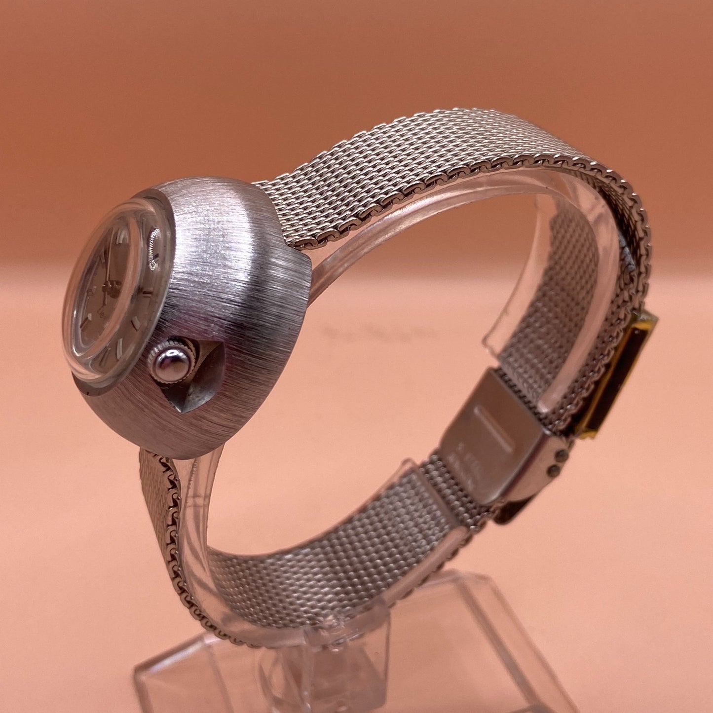 Timex Electric Domed Watch Women 30mm Silver Tone Mesh Band New Battery Vintage