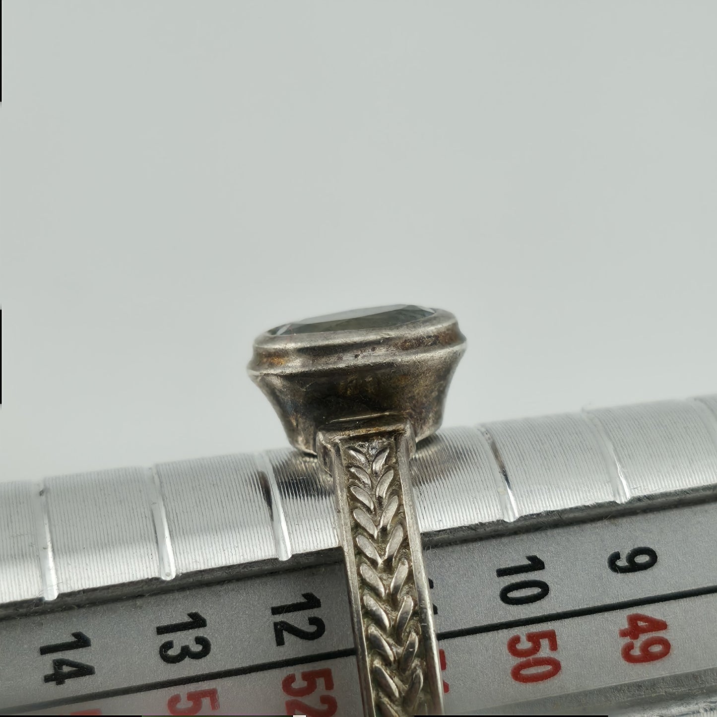 SeidenGang Ring Sterling Aquamarine Blue Stone Size 5.75 Patina