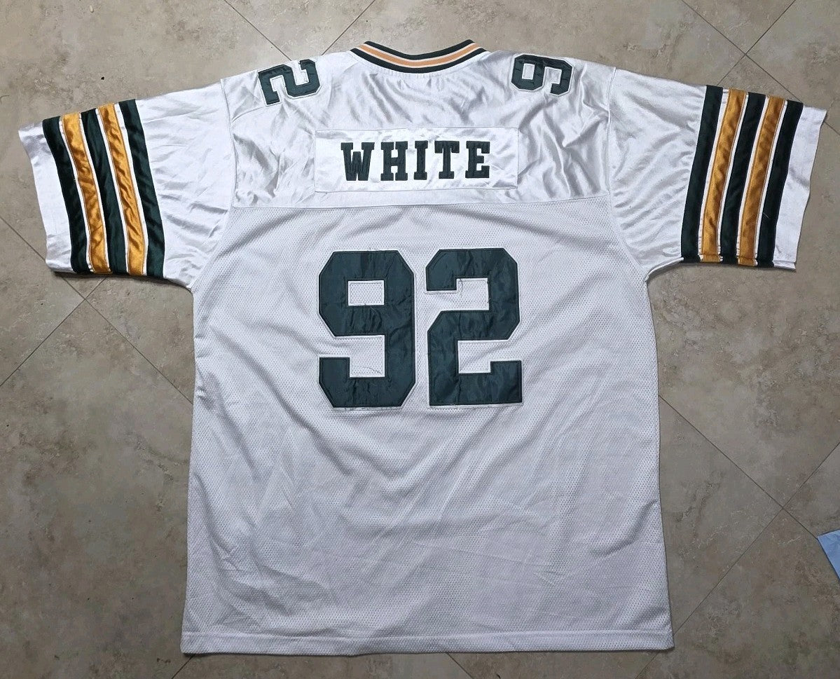 Mitchell & Ness Throwbacks Sewn Stitched Reggie White #92 White Jersey size 58
