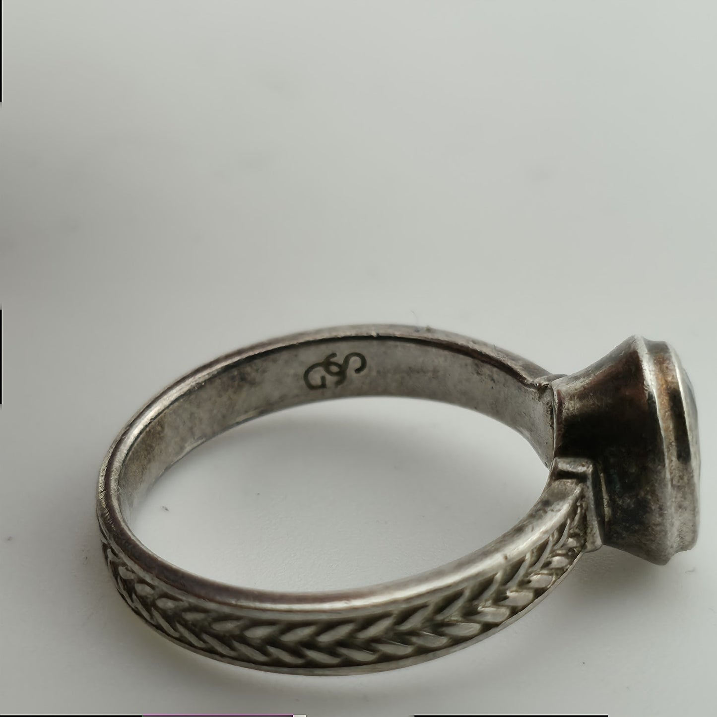 SeidenGang Ring Sterling Aquamarine Blue Stone Size 5.75 Patina