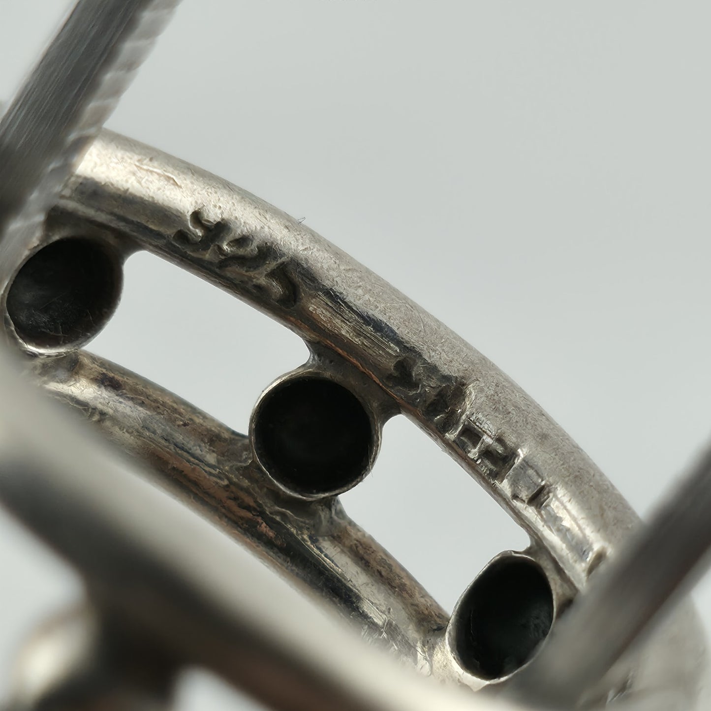 925 Sterling Silver Ring Vintage Mexico Beaded Band Artisan Large Size 11