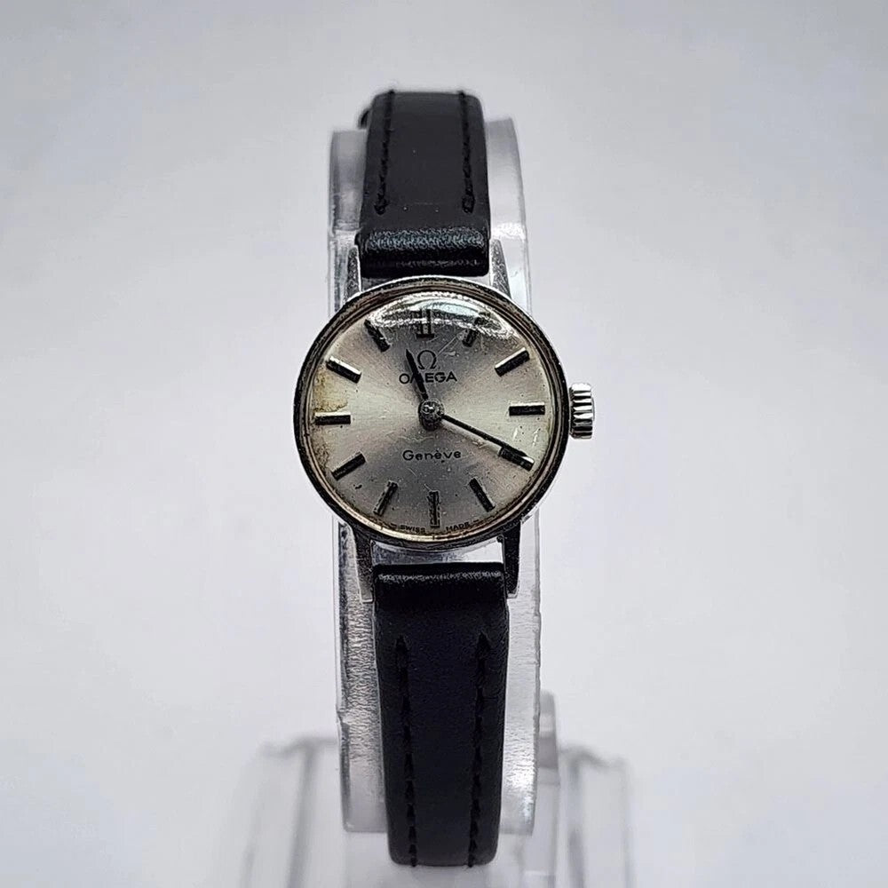 Omega Watch 511.0426 Geneve 19mm Women's Silver X Black manual 17 Jewels working