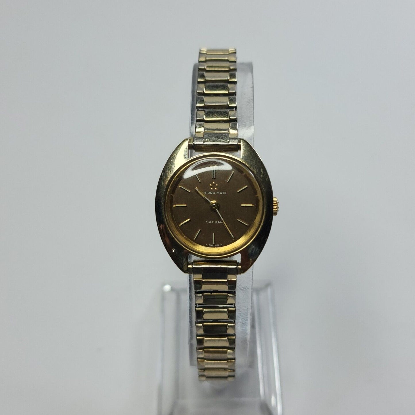 Eterna matic Watch sahida Brown Dial Womens Automatic Wristwatch 1960s Vintage