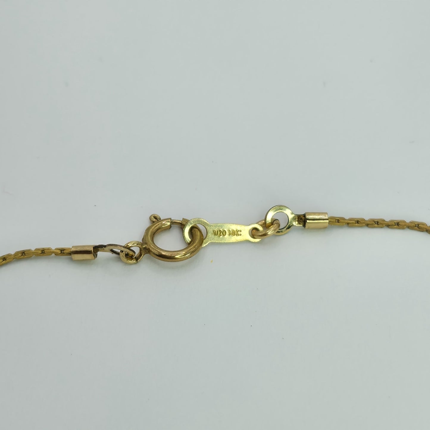 Necklace 14K Gold Over Brass GF Raw Quartz Pendant SIZE 14" Cute Dainty Jewelry