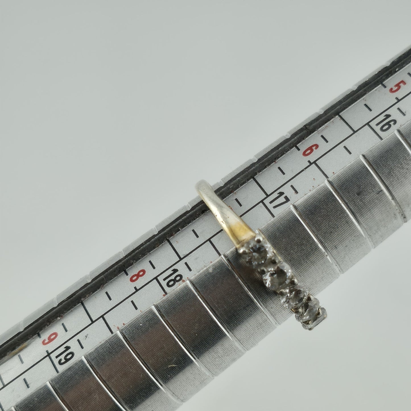 Ring Sterling Silver Sackable Band White Colorless Stone Cute Jewelry Size 7