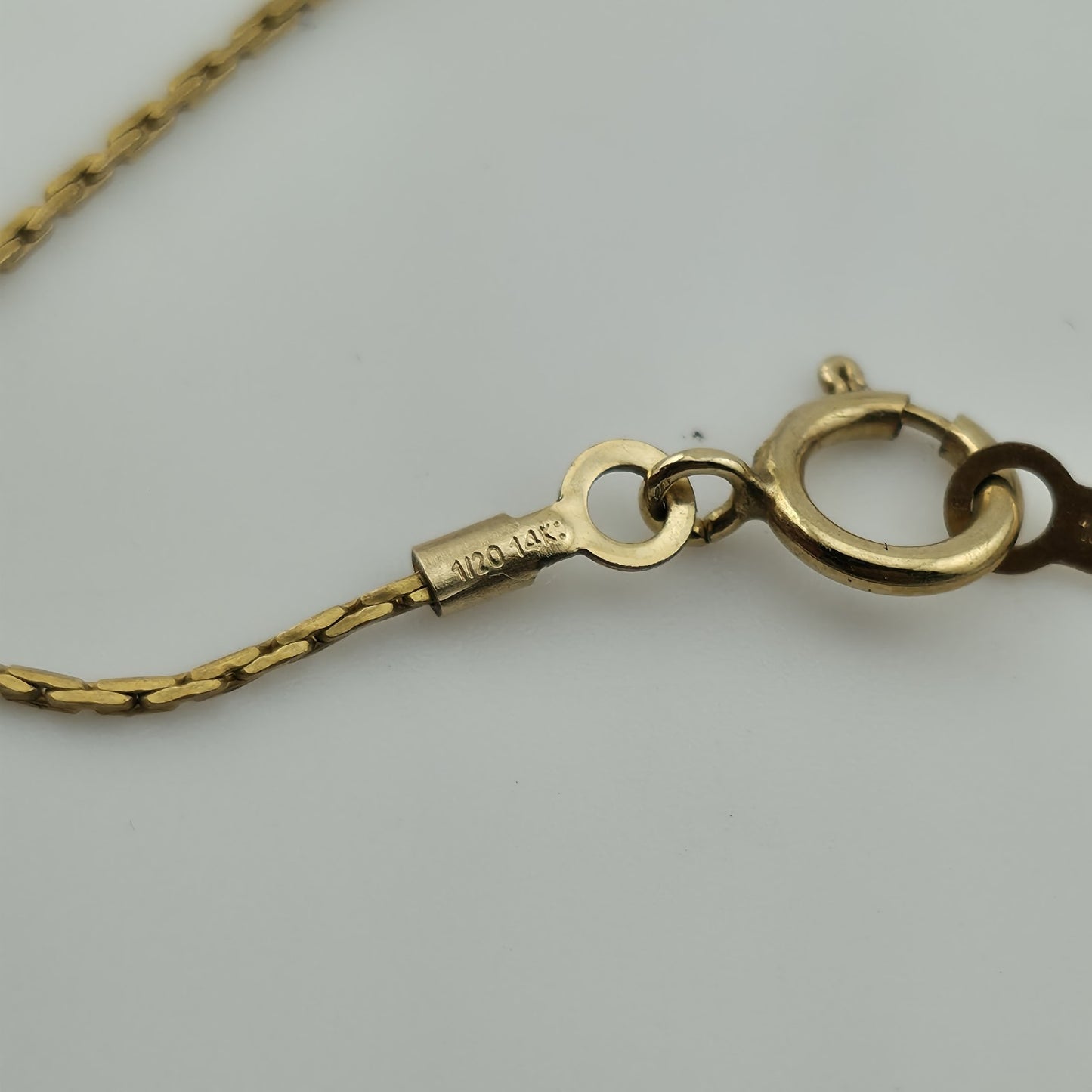 Necklace 14K Gold Over Brass GF Raw Quartz Pendant SIZE 14" Cute Dainty Jewelry