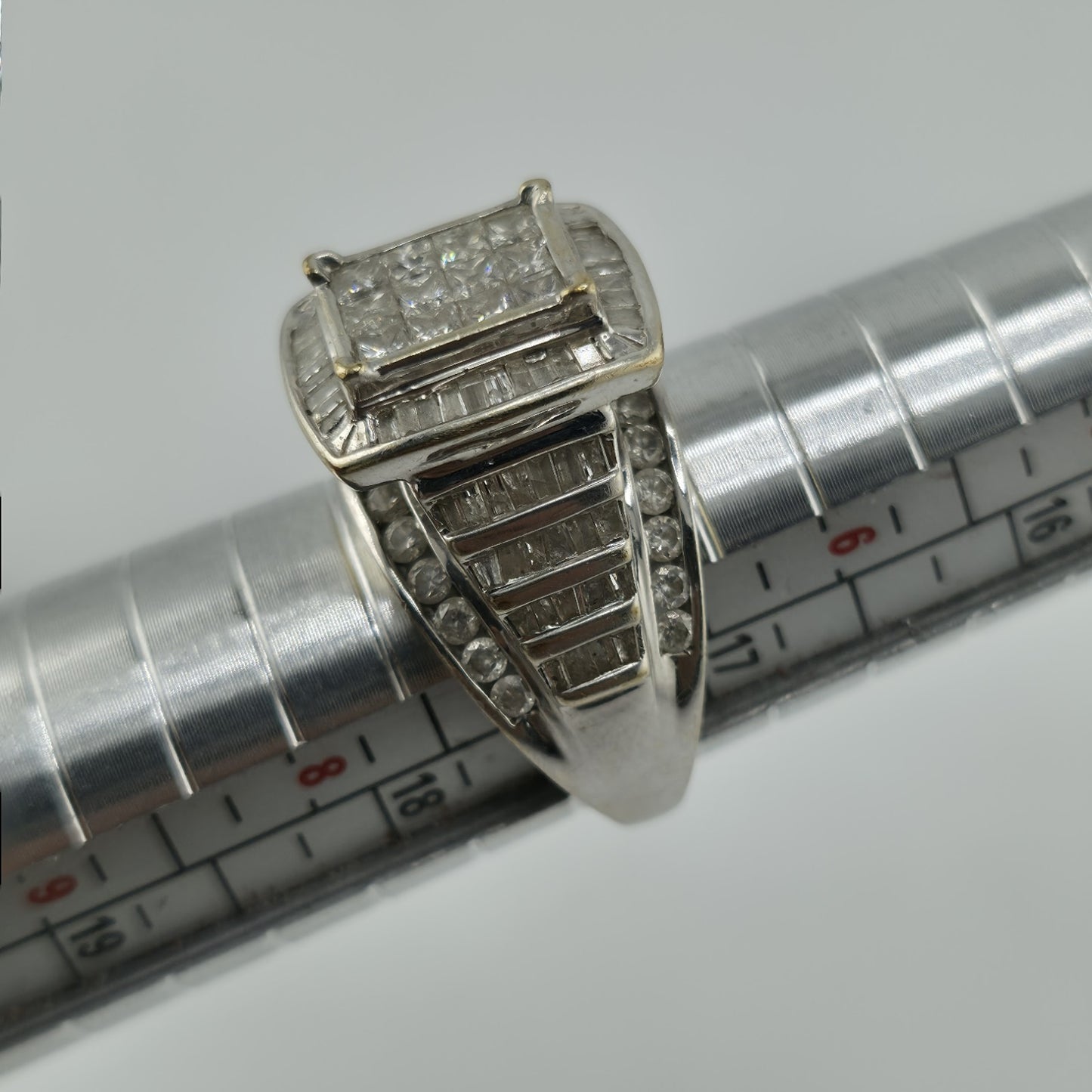 3 CT Diamond 10K Whit Ring Wedding Anniversary Princess cut Diamond Women 7