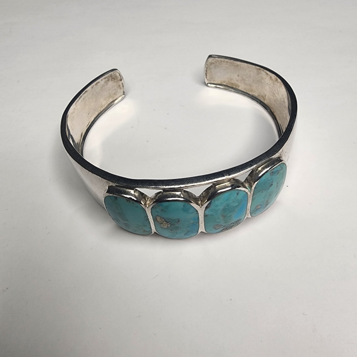 925 Sterling Silver Cuff Bracelet Turquoise Stones Mexico Southwestern style