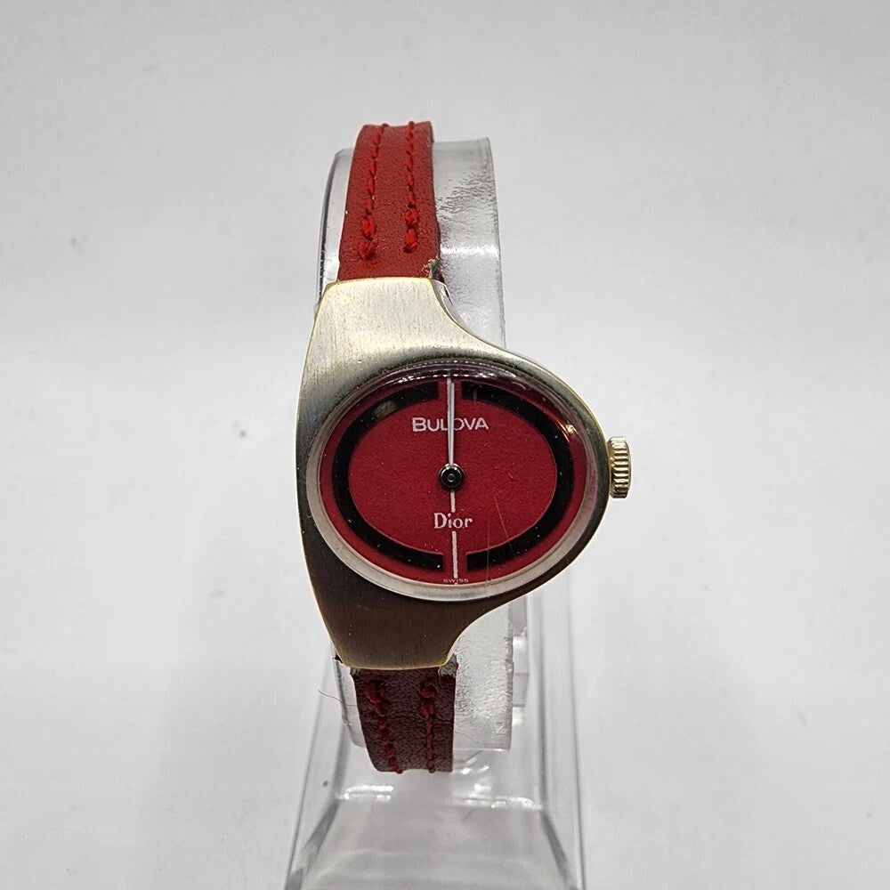 Christian Dior Watch Collaboration Vintage 1970s Ladies Reference 861913 Red