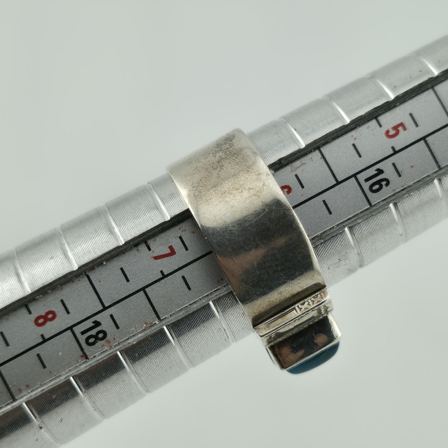 Alice Platero Sterling Silver Ring Size 6.5  Blue Stone artisan Navajo Vintage