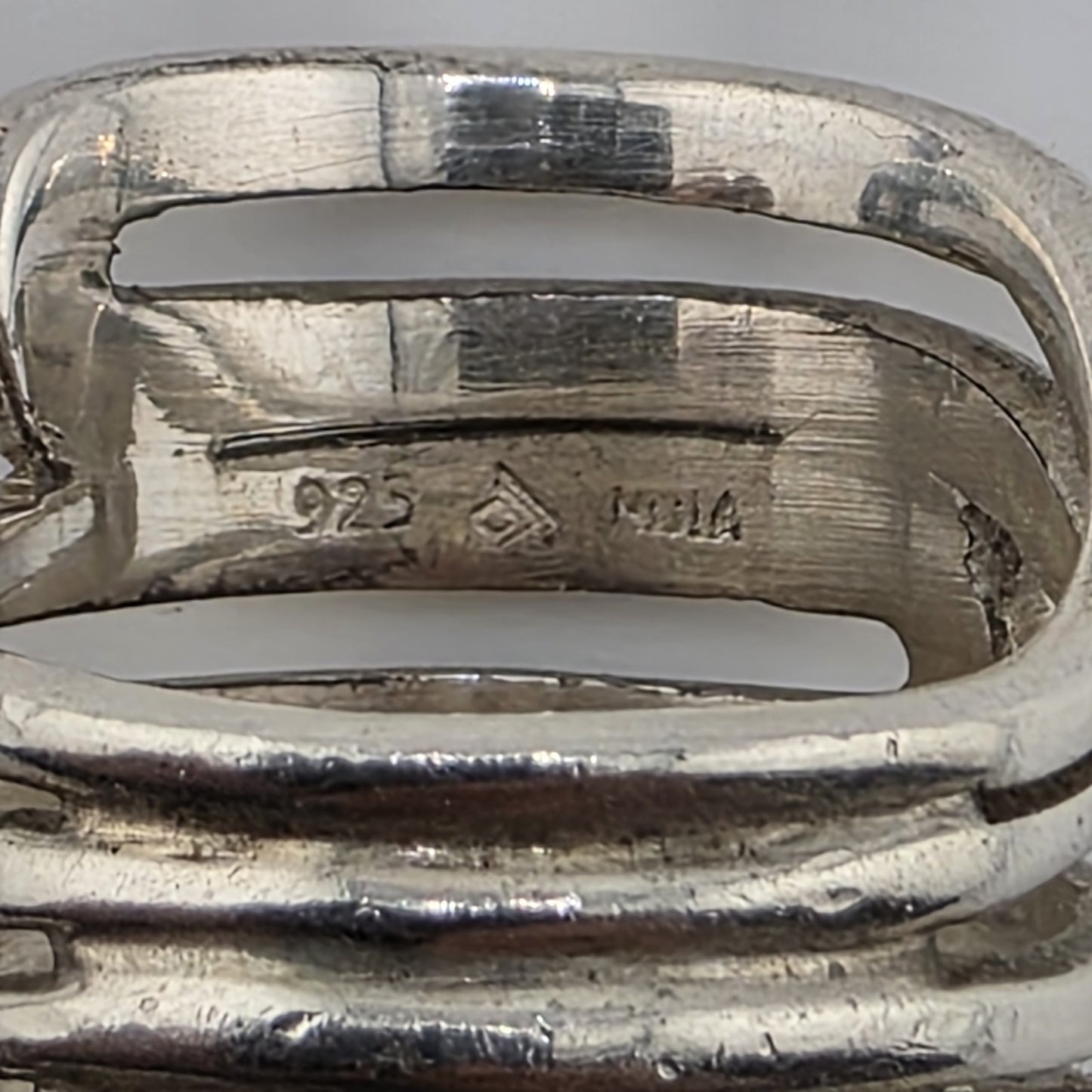 Silpada Ring Heavy Sterling Silver Bold MODERN MAZE 1" Wide Size 7 Retired
