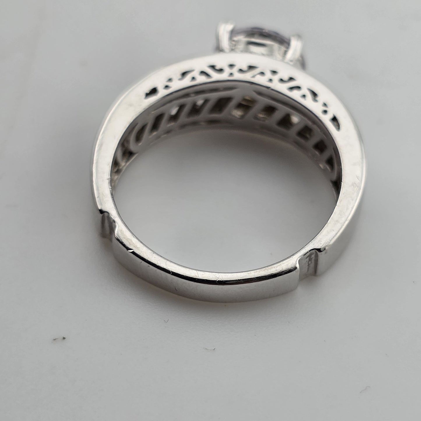 Sterling Silver Cubic Zirconia Engagement Wedding Ring 7 Solitaire Style 925