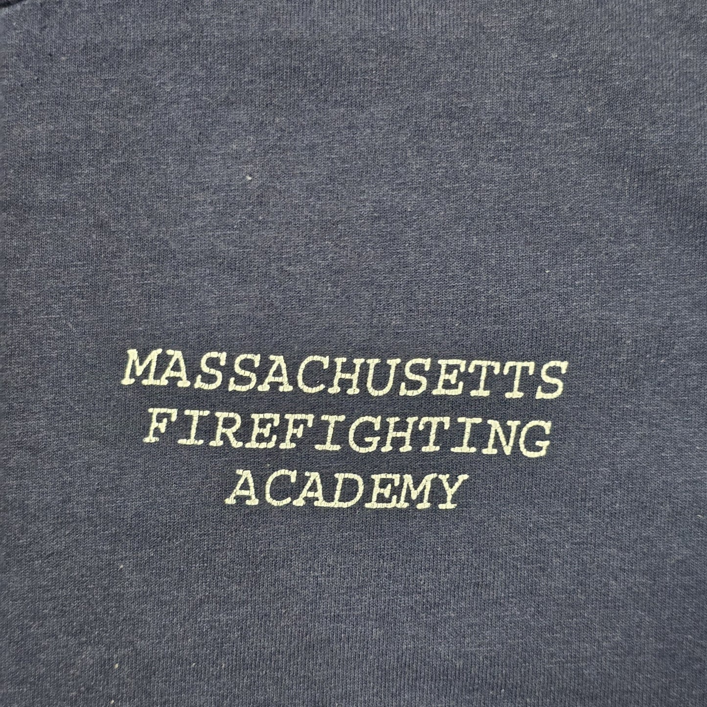 Massachusetts Fire Academy shirt Mens XL Blue single Stich Heavy heavyweight