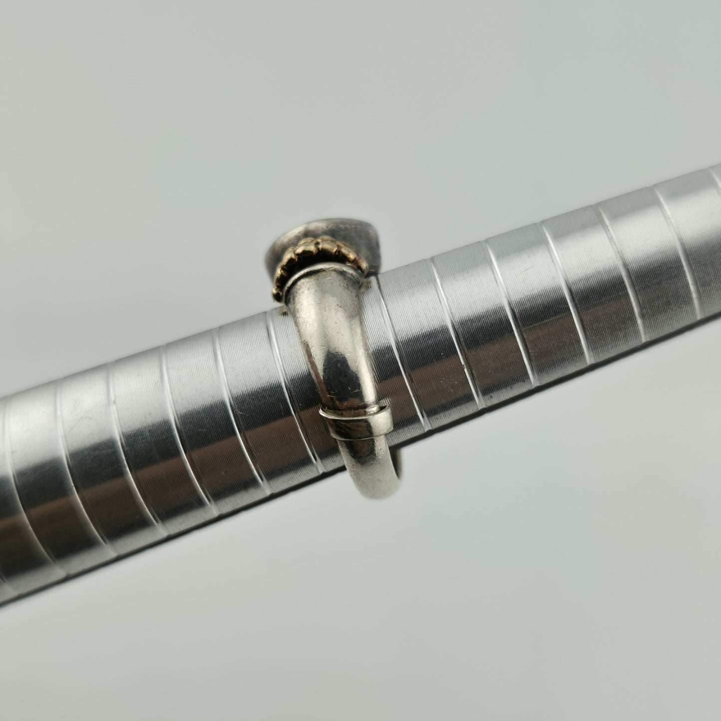 Sterling Silver ring Purple Amethyst Stone Twisted Rope Band Size 5.75