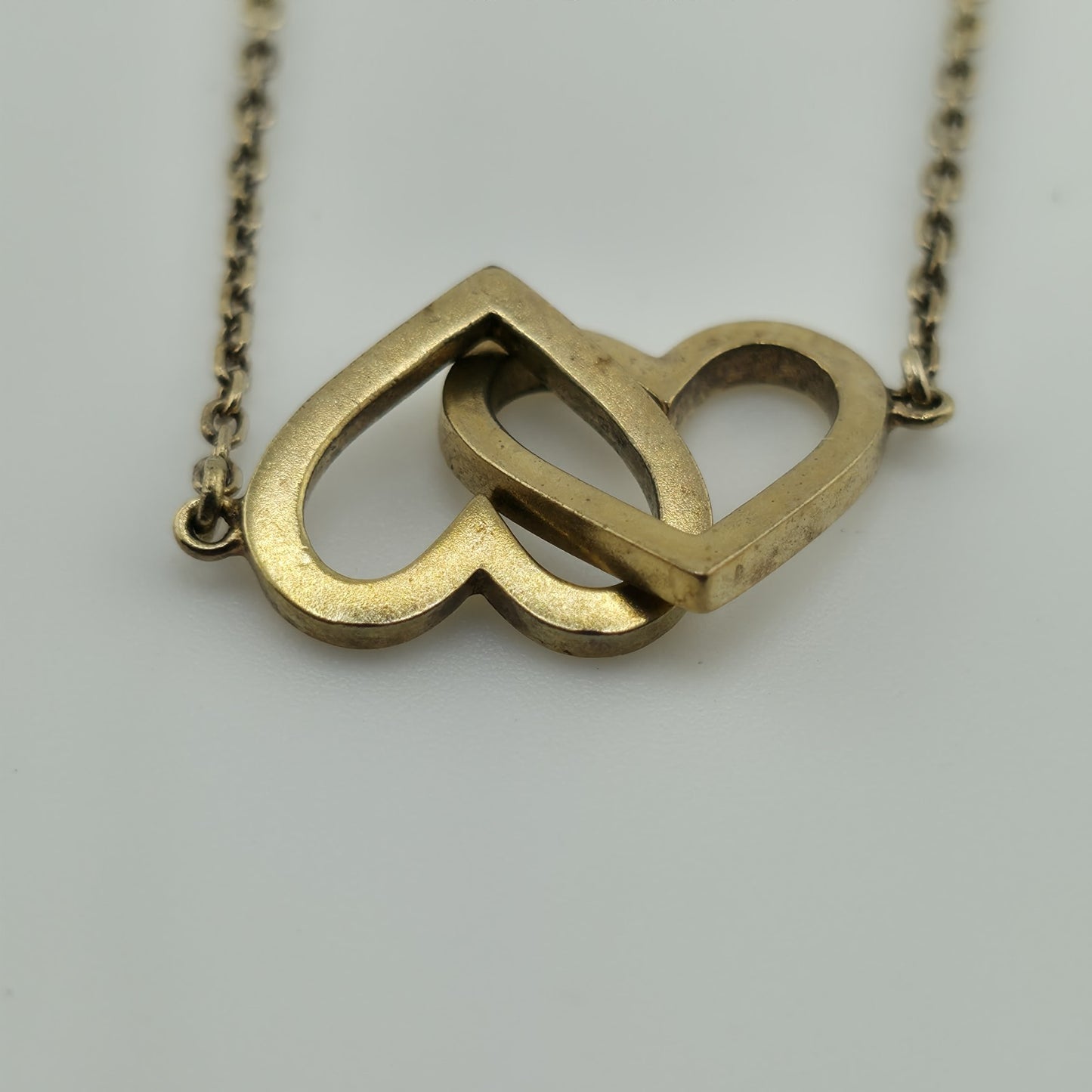 925 Italy SU Gold Plated Heart Pendant Necklace 16"
