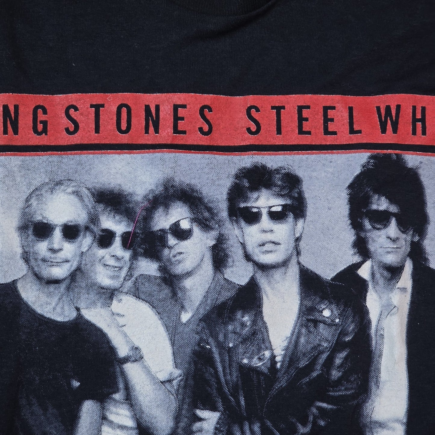 Vintage 1989 Rolling Stones Steel Wheels Tour Shirt Mens Medium Black 50/50 USA Brockum