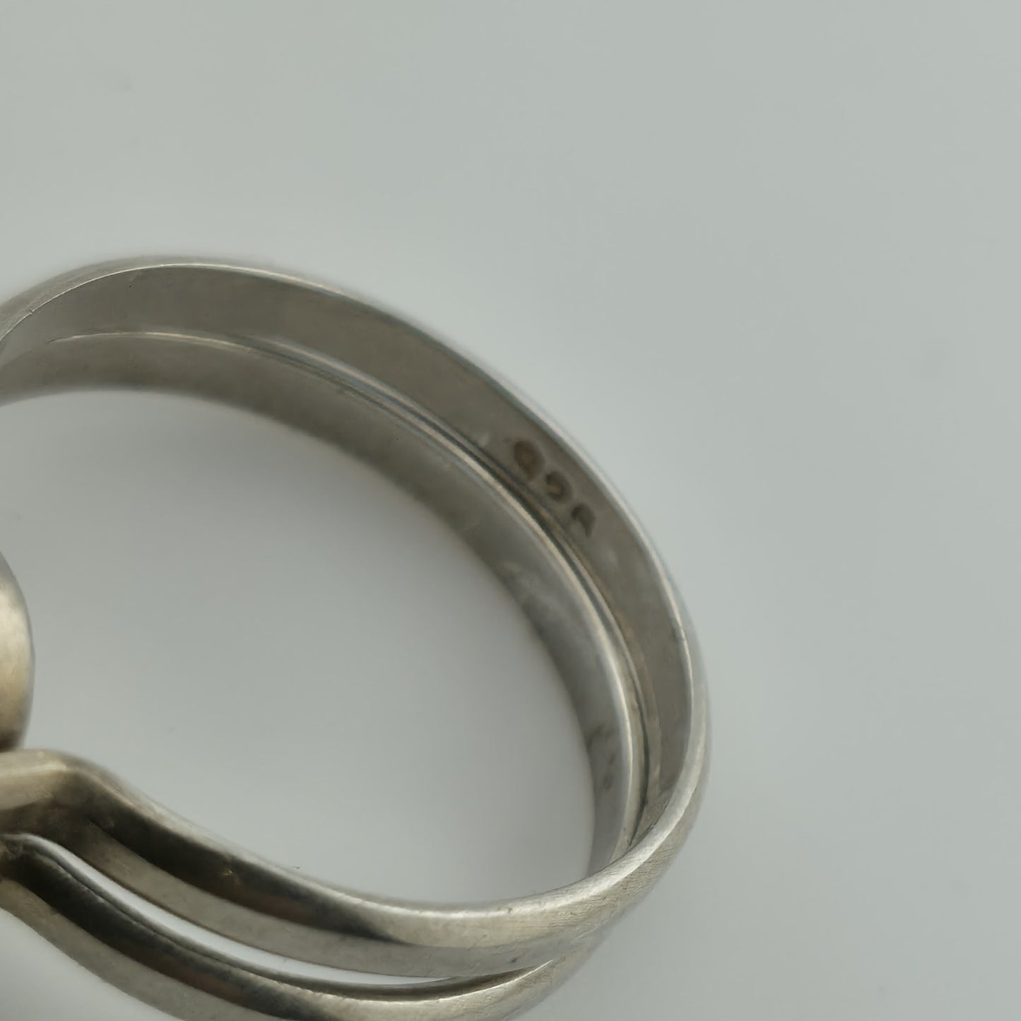 sterling Silver Ring two in one Golden Honey Amber Sky Blue Larimar size 7.5