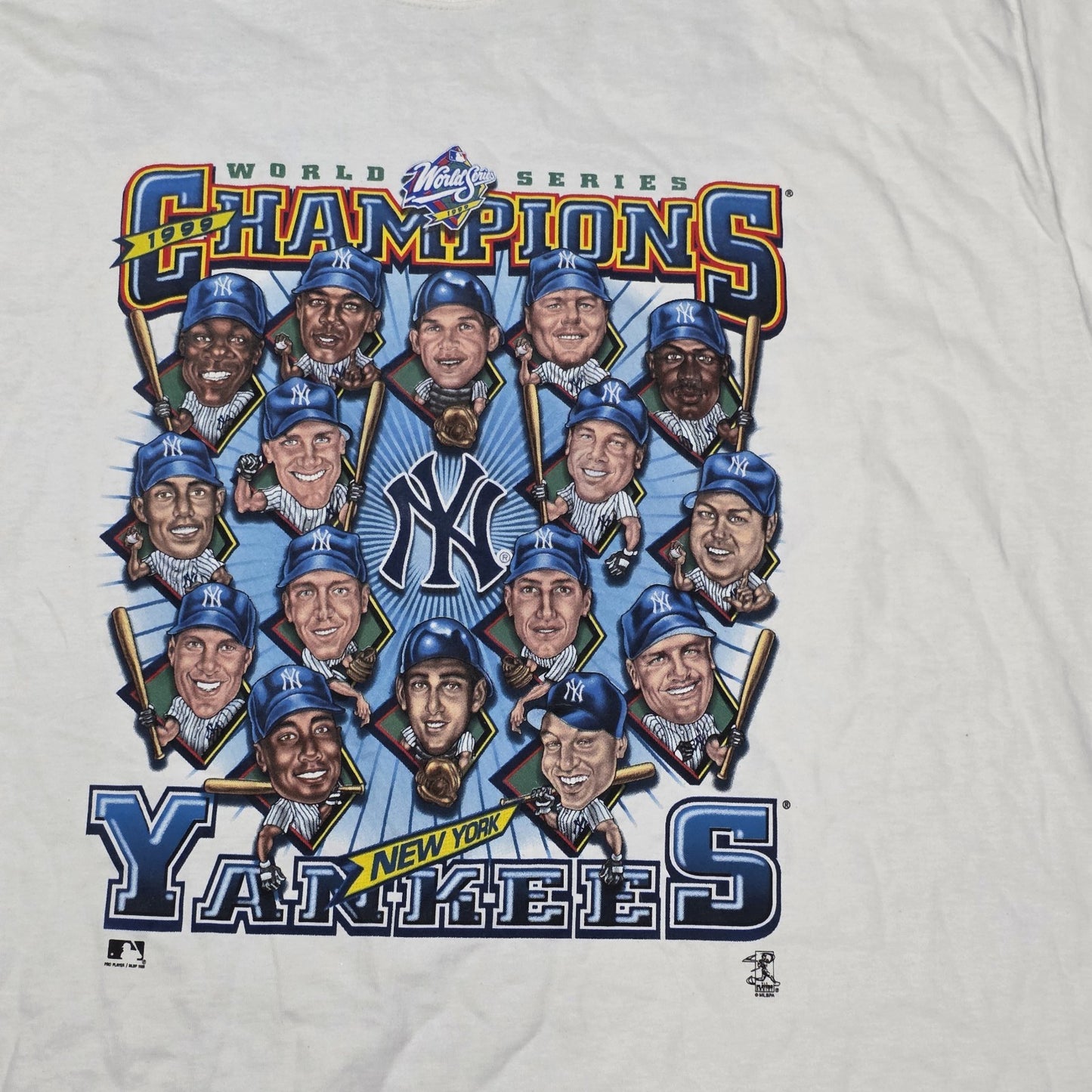 1999 World Series New York Yankees Shirt Mens 2XL White Double Sided Vintage