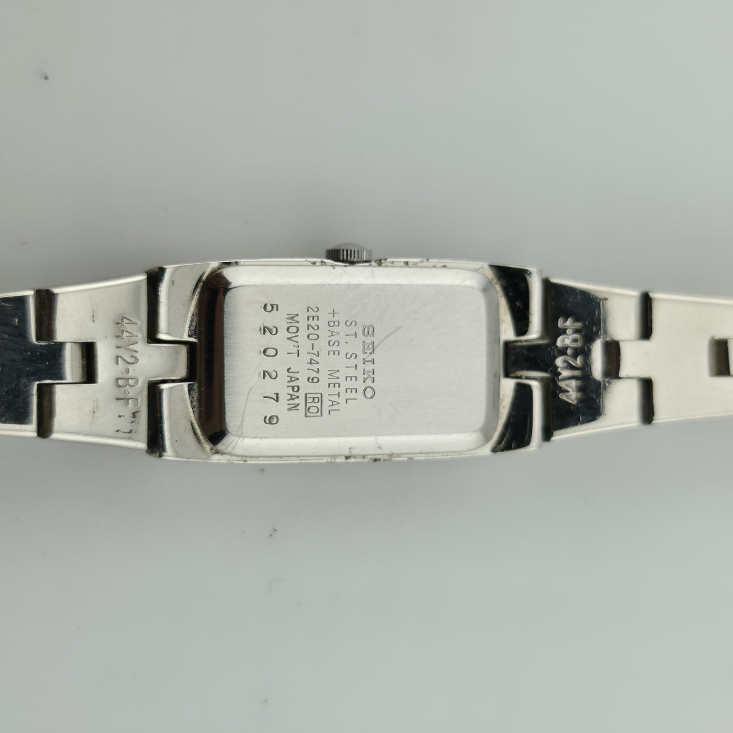 Seiko Watch Ladies Pink Dial Stainless Steel Quartz 2E20-3241 HR 1 Size 5 1/2" Vintage