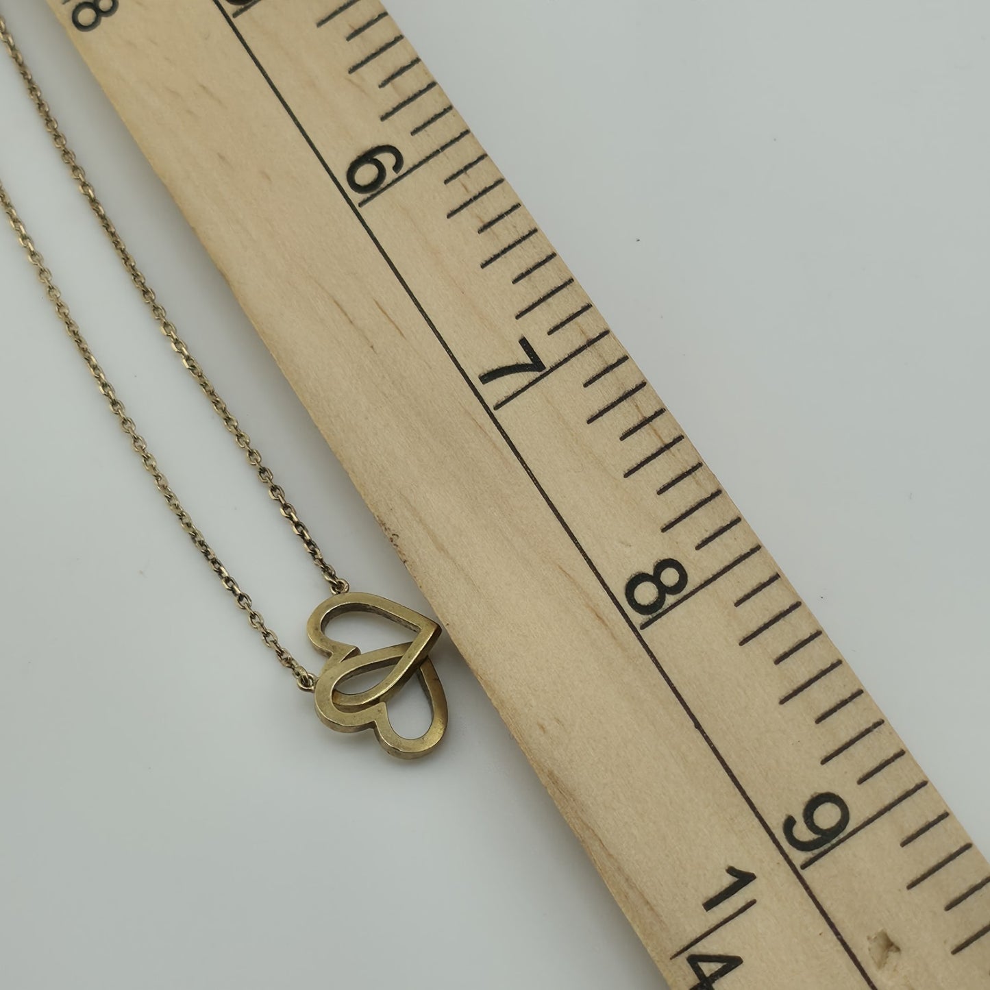 925 Italy SU Gold Plated Heart Pendant Necklace 16"