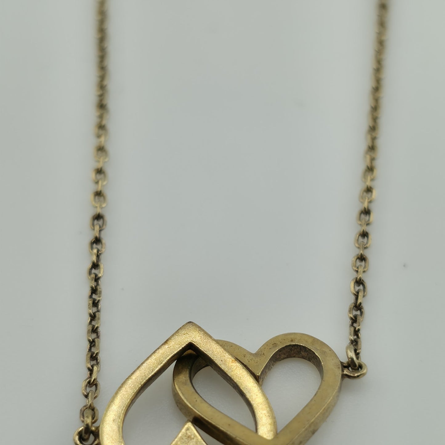 925 Italy SU Gold Plated Heart Pendant Necklace 16"