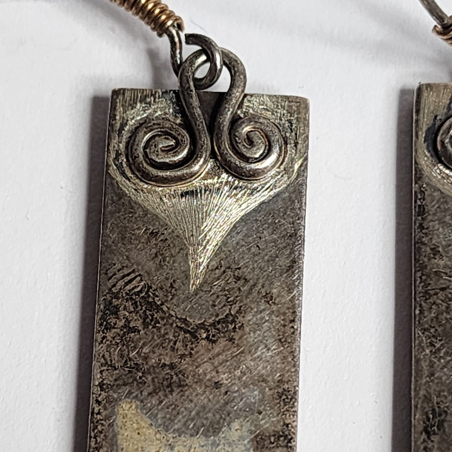 925 Sterling Silver Vintage Earrings Drop Dangle Hook Tarnish patina Tested