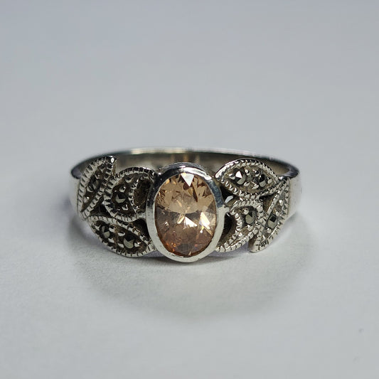 925 Sterling Silver Ring Citrine .925 Size 8