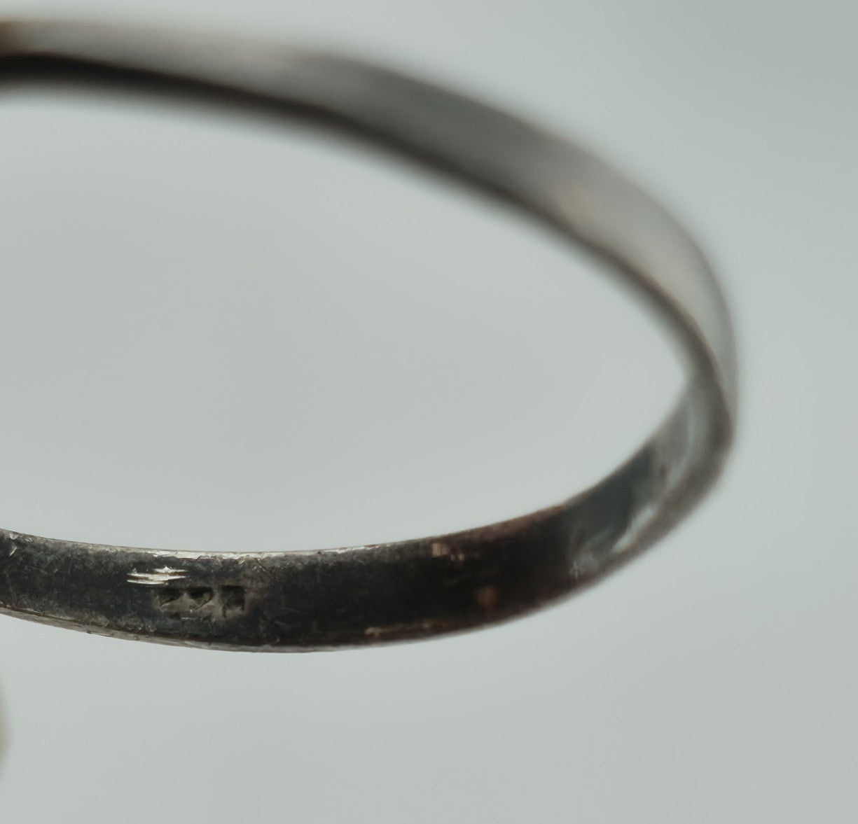 Ring Sterling Silver Tiny Crushed Turquoise Double Heart Love Size 8.50 Vintage