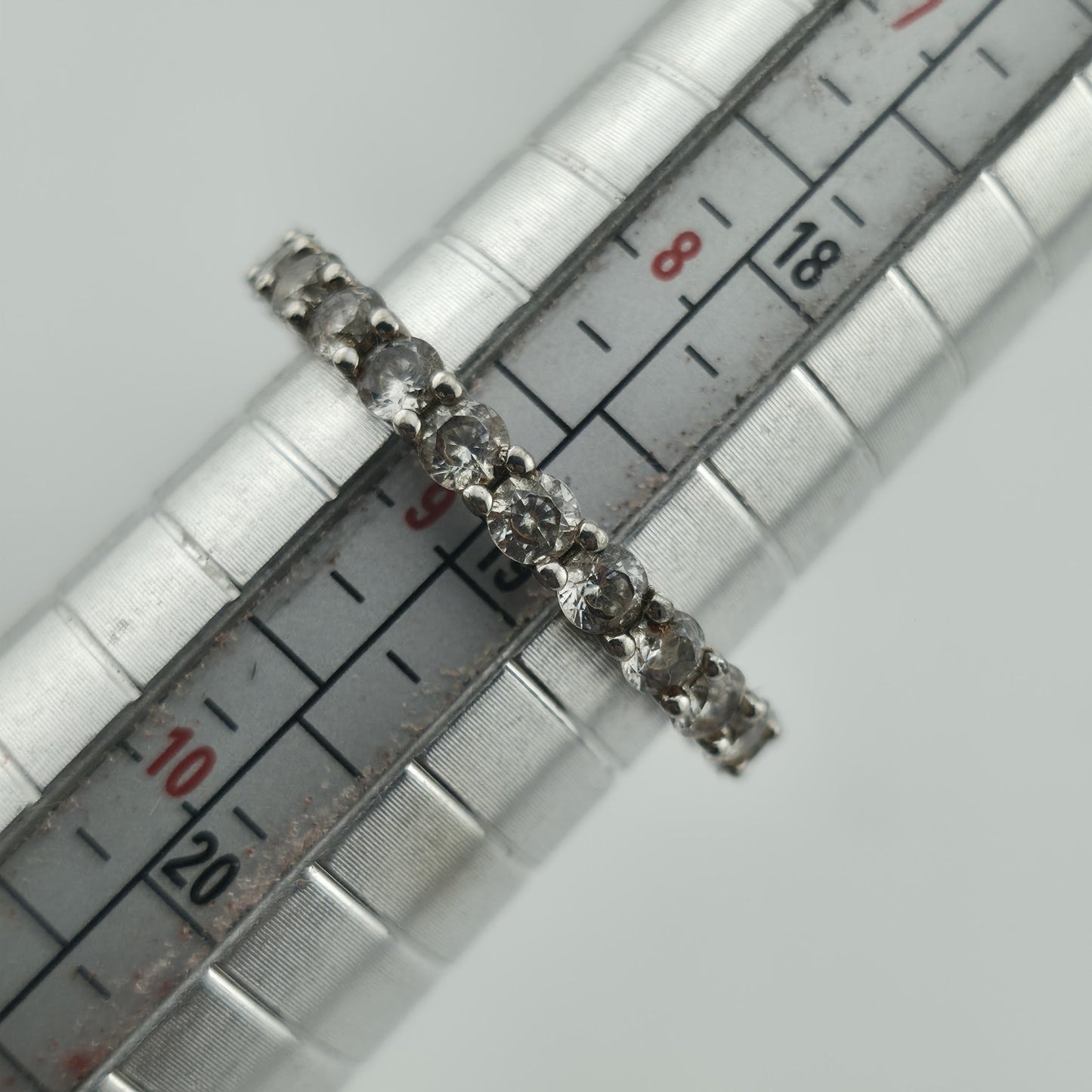 Ring Infinity Sackable Band White Colorless Stone Cute Jewelry Size 8.75