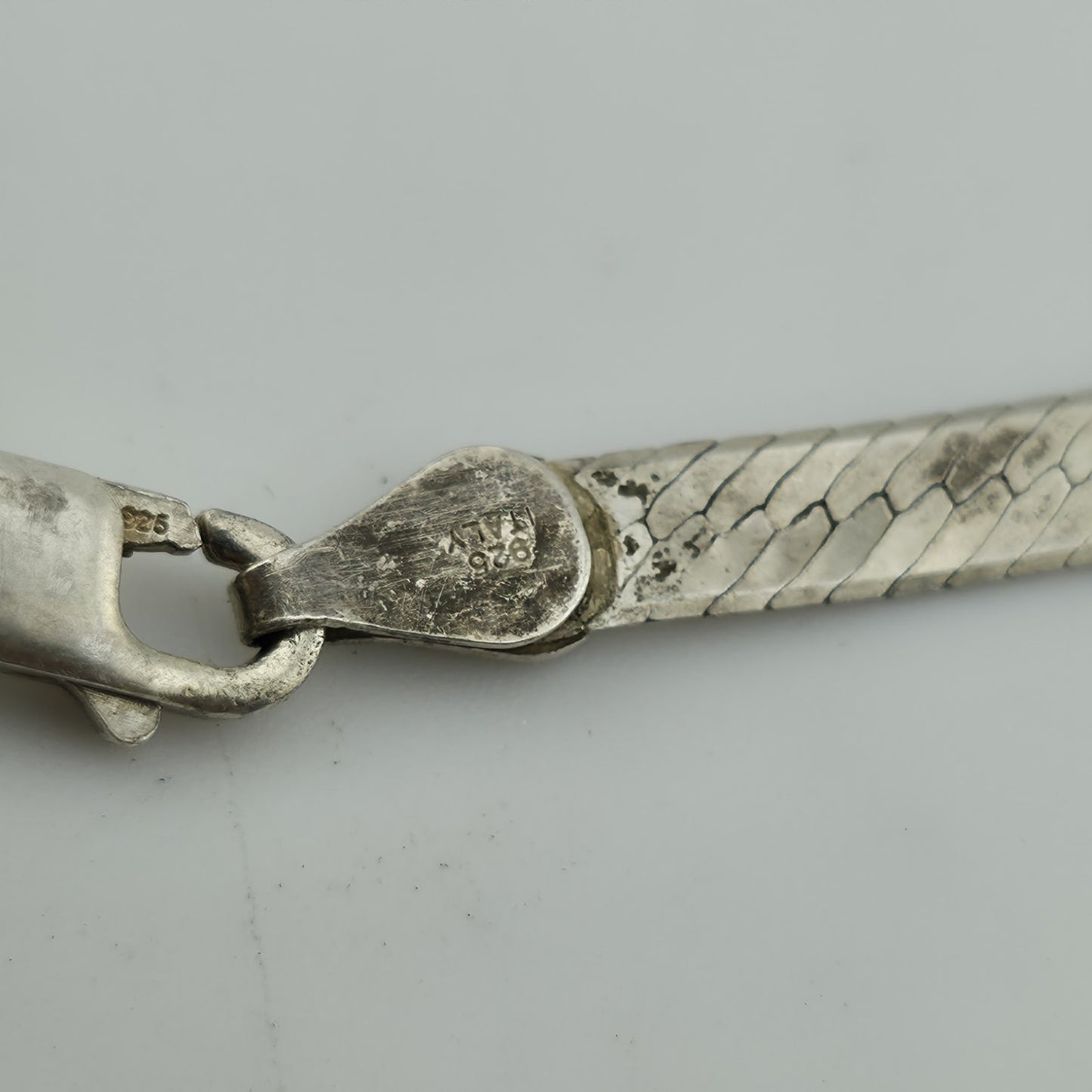 Sterling Silver Herringbone Necklace Solid 925 Italian Chain 18 Inches