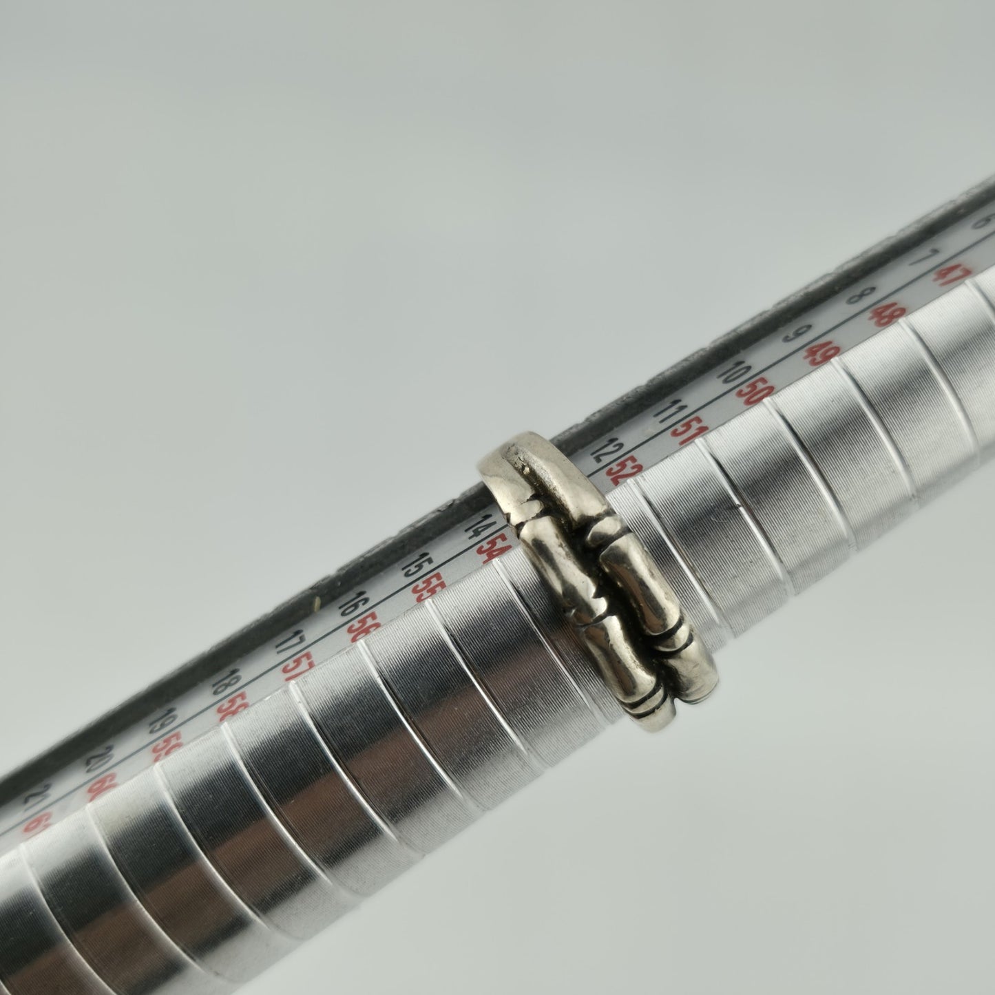 Bone Bamboo Textured Ring 925 Sterling Silver Jewelry Signed MD Size 6.5