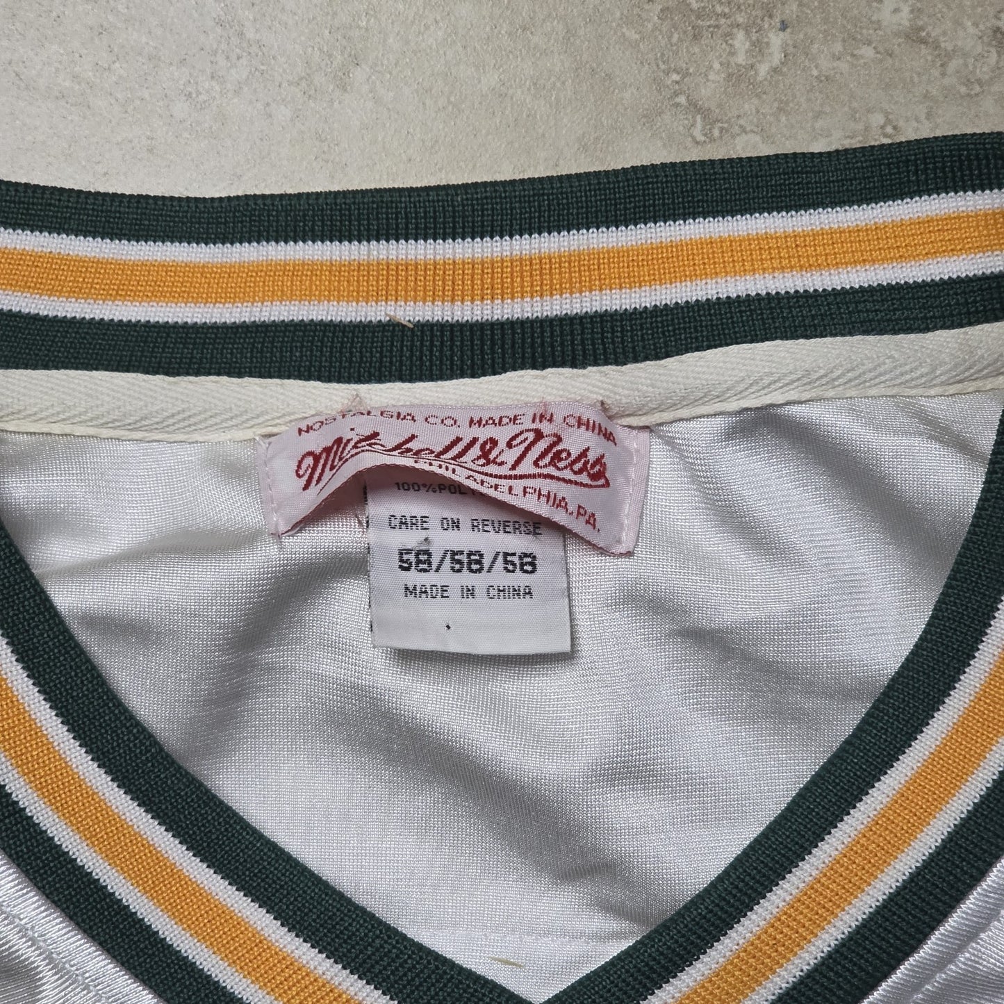 Mitchell & Ness Throwbacks Sewn Stitched Reggie White #92 White Jersey size 58