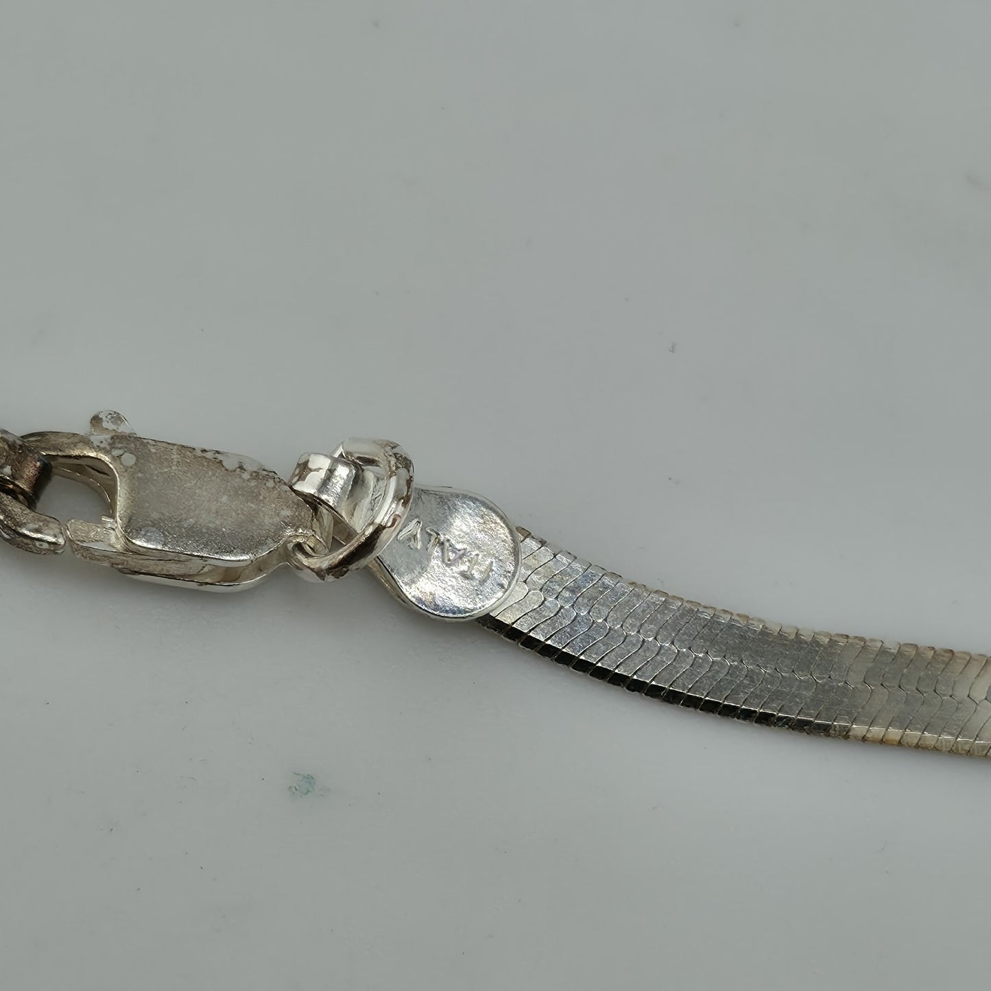 Italy 925 Sterling Silver Herringbone Chain 17” 3mm Lobster Clasp Necklace