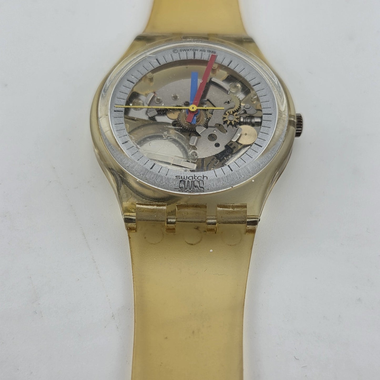 Swatch GK100 Jelly Fish Transparent Gent 34mm 1985 Vintage AG1985 Swiss Watch