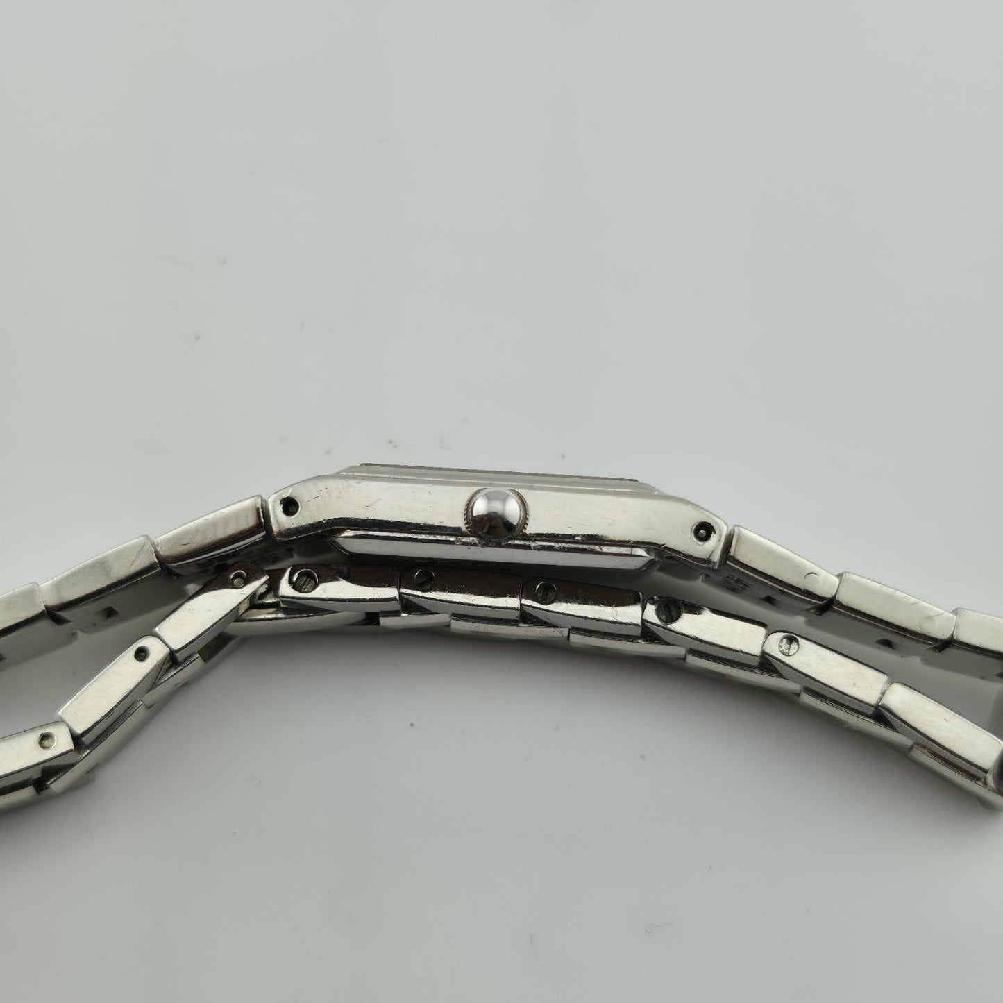 Seiko Watch Ladies Pink Dial Stainless Steel Quartz 2E20-3241 HR 1 Size 5 1/2" Vintage