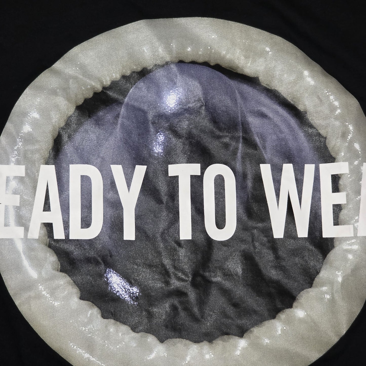 Moschino x H&M Limited Edition Mens Med Shirt Condom Graphic Black Tee Sex Joke