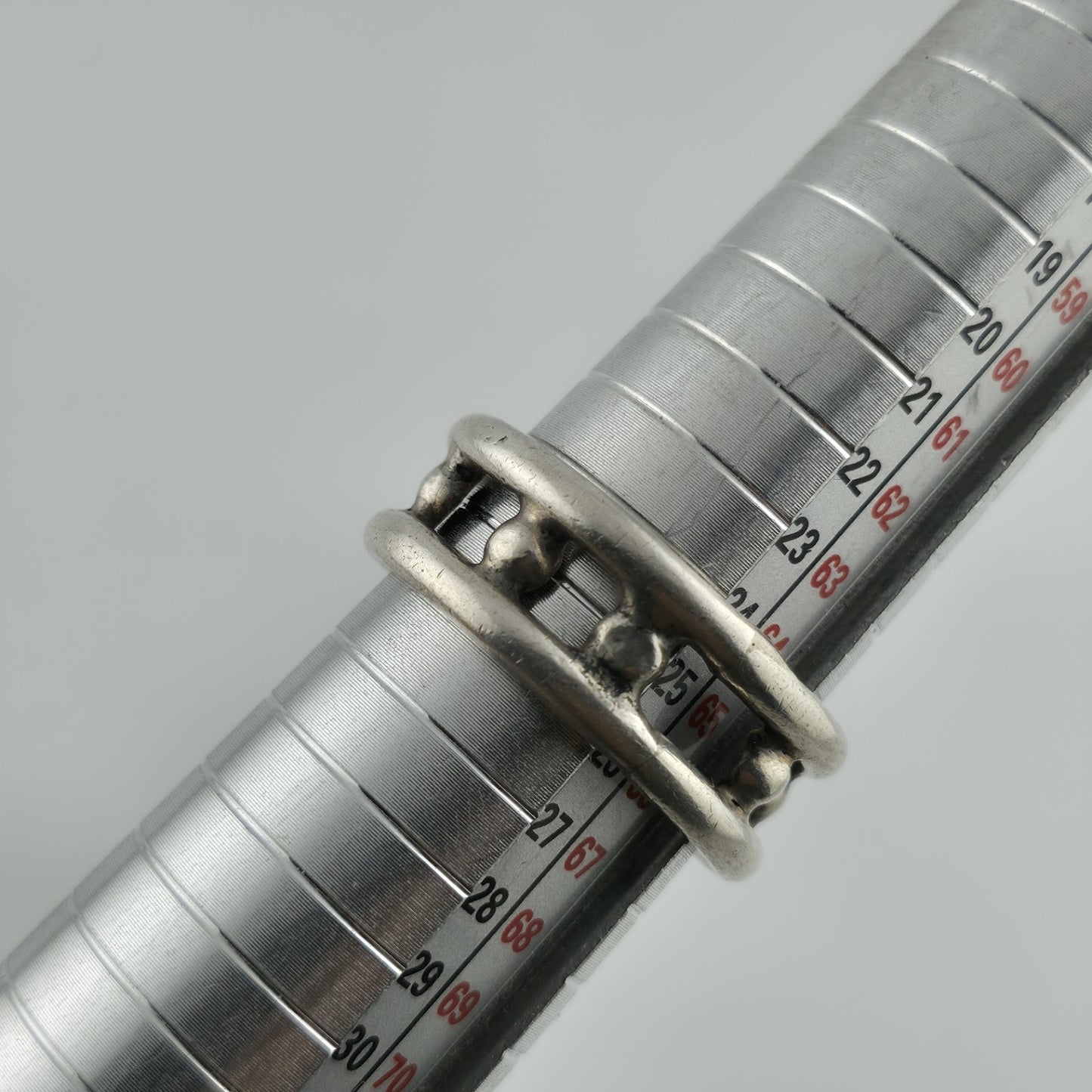 925 Sterling Silver Ring Vintage Mexico Beaded Band Artisan Large Size 11