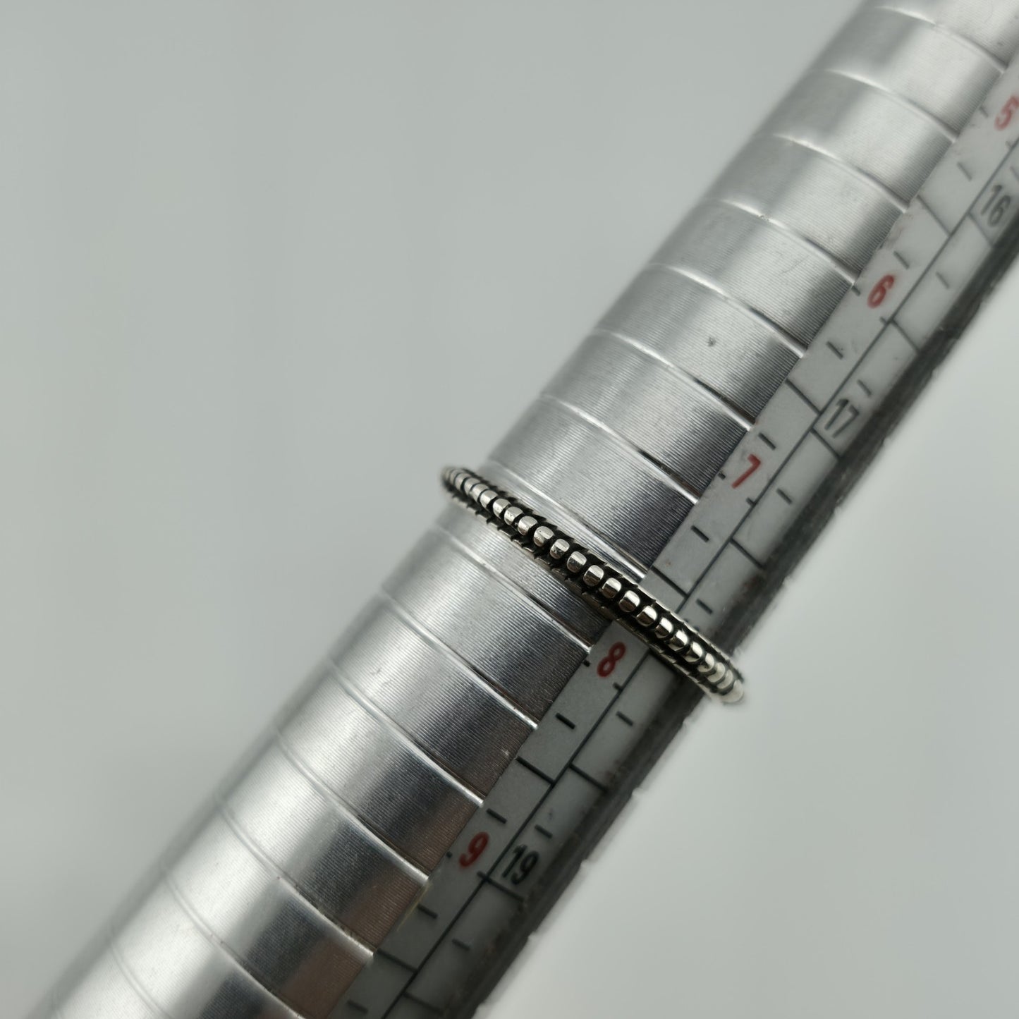 sterling Silver Ring 925 Art Deco Carved Dainty Stackable Minimalist 7.76