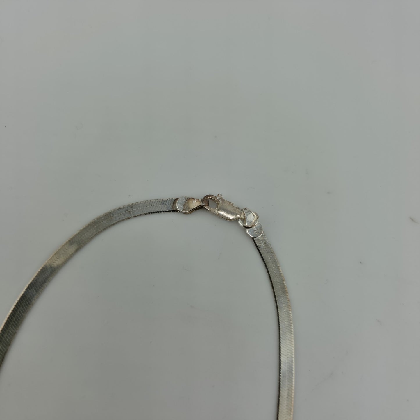 Italy 925 Sterling Silver Herringbone Chain 17” 3mm Lobster Clasp Necklace