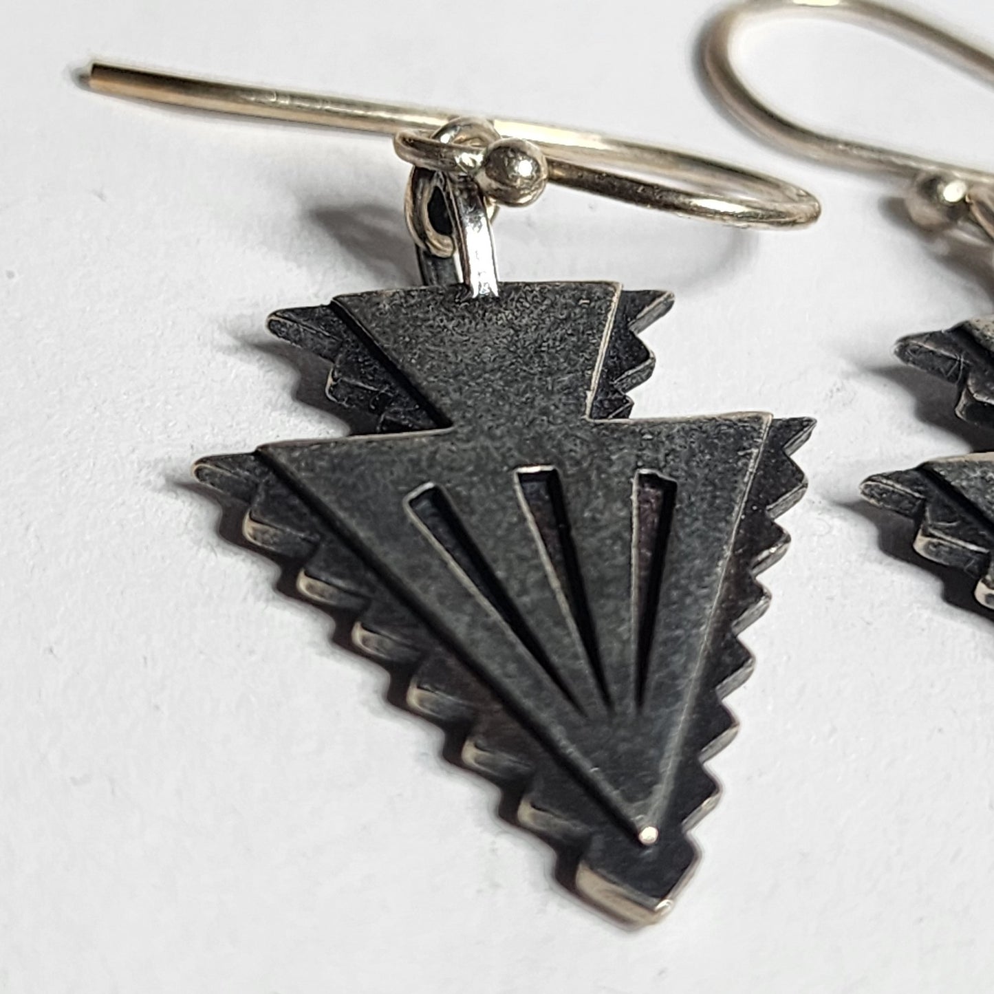 925 Sterling Silver Earrings Arrow Heads Tested Native American Jewelry