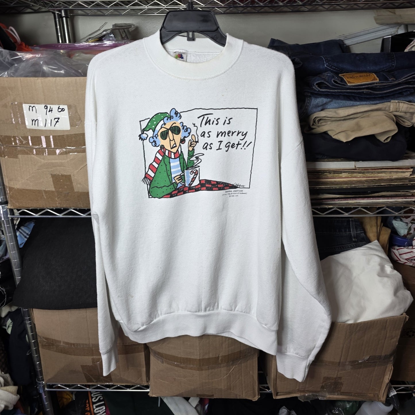 MAXINE crabby crewneck XL sweatshirt Unisex Hallmark comic Strip Vintage 90s