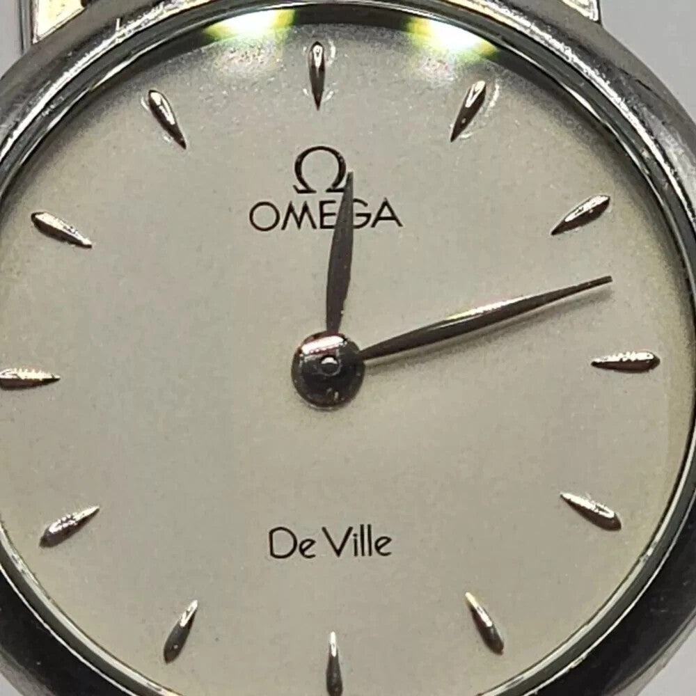 Omega Watch De Ville 5951111 22mm Womens Silver Light Blue Analog 13 Jewels